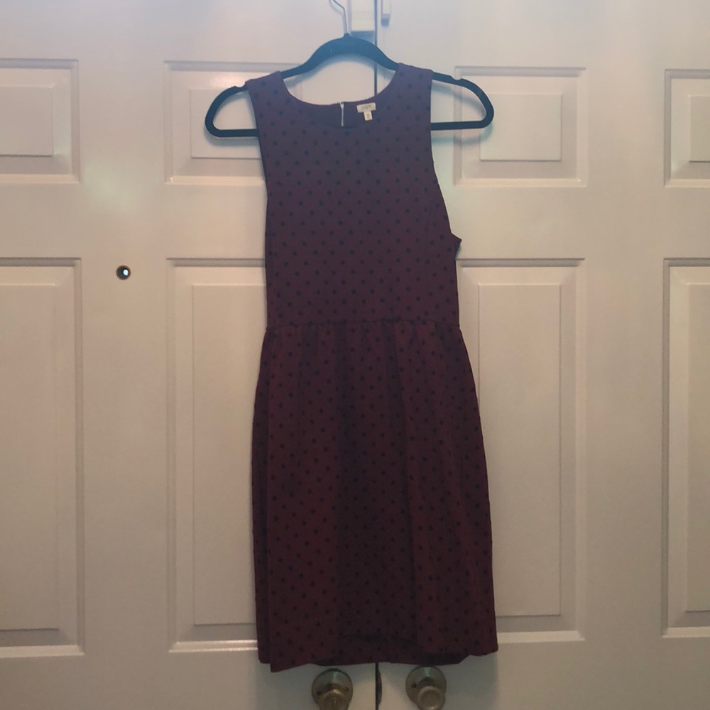 Maroon and navy j crew dress